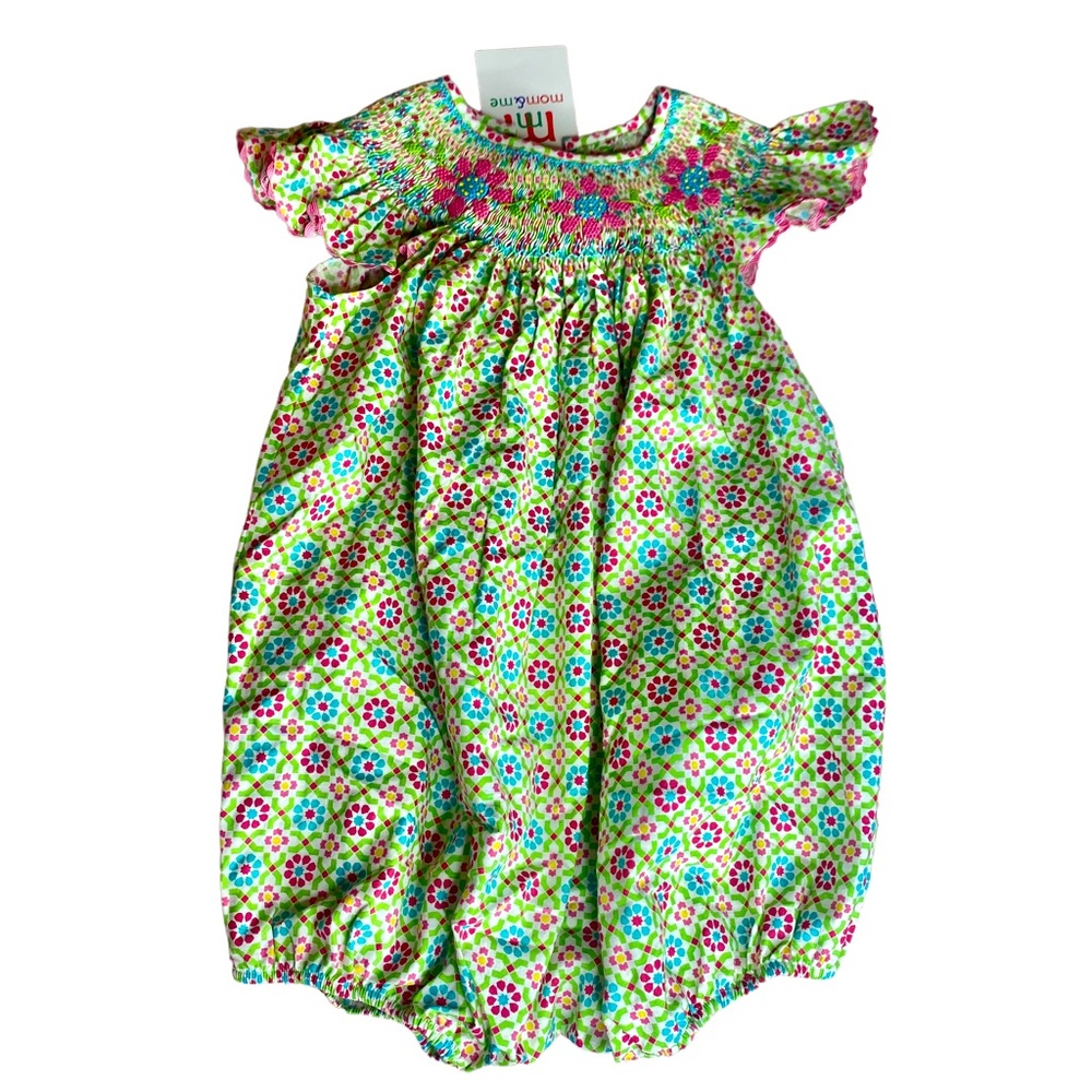 NWT Mom & Me Smocked Flower Bubble- 24 Months